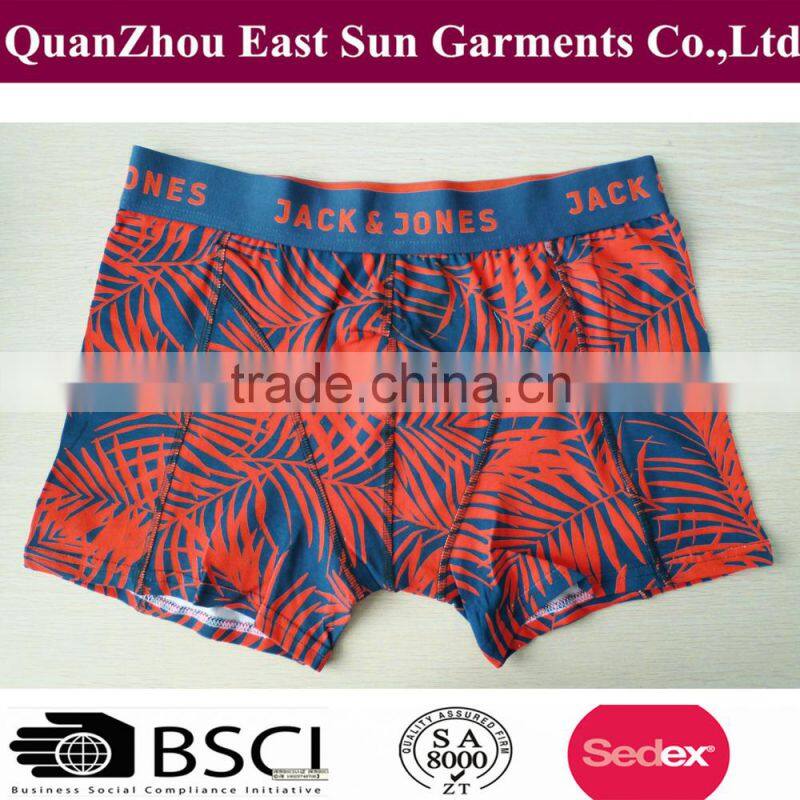 95%cotton 5%spandex printing men's boxer, fashion men underwear,USA size men boxer short