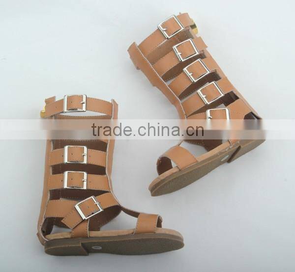 Hot selling summer roman sandal fanshion genuine leather shoes