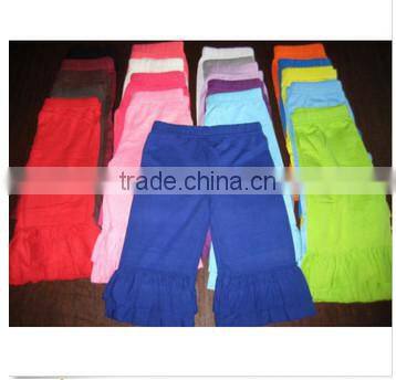 China wholesale girls pants with ruffle new model girls pants with floral printing
