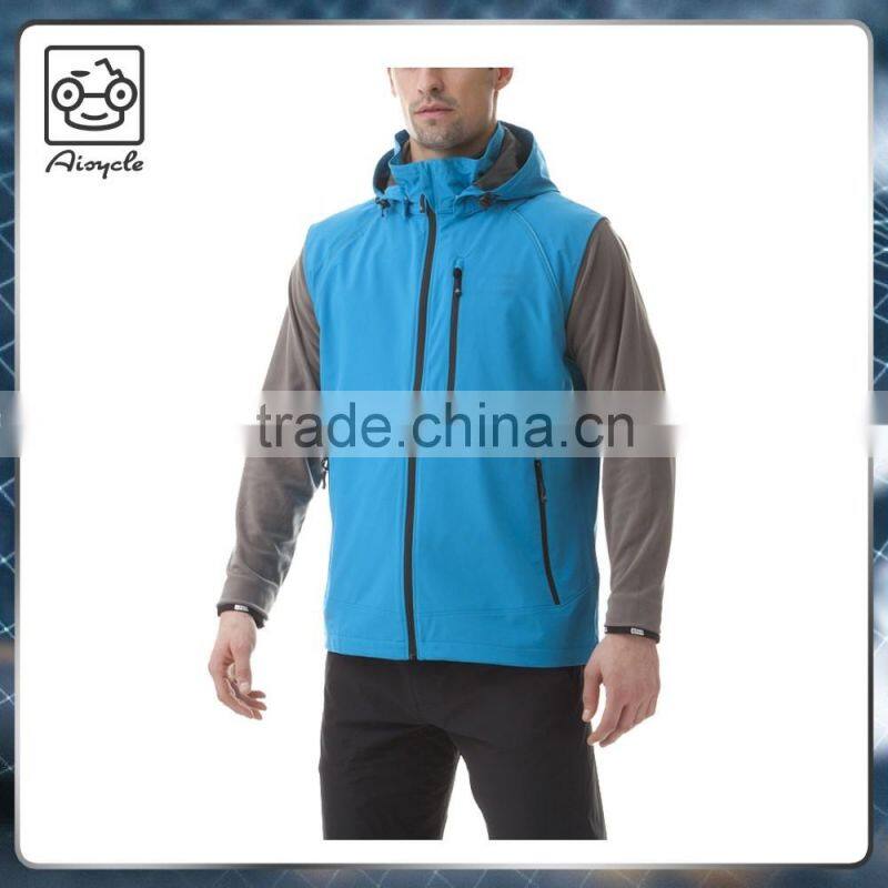 Hot sale men vest jacket fleece sleeveless detachable hood
