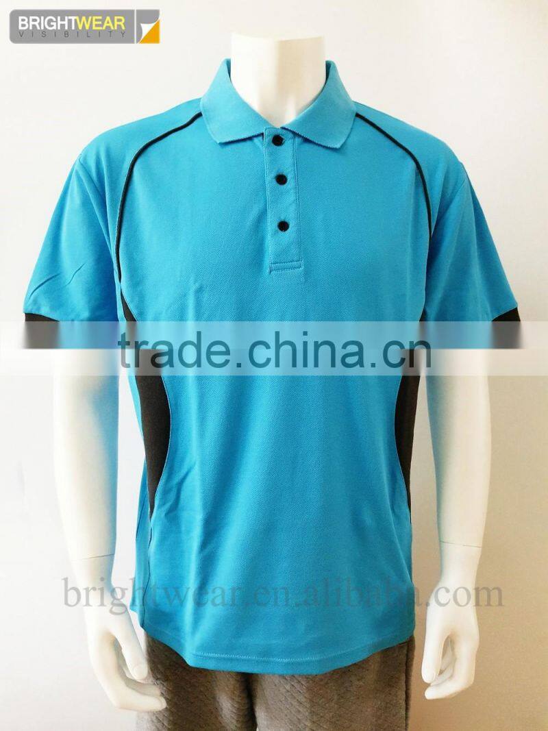 100% cotton pique fabric unifom polo shirt with contrast color for girls
