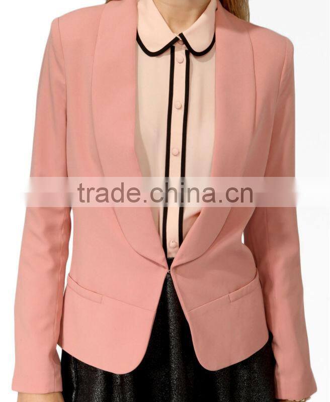 Textured Shawl Collar Blazer