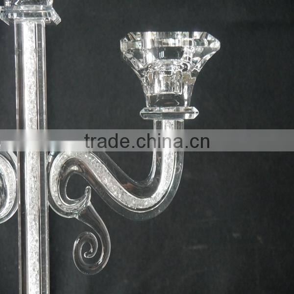 3 Arms Candle Holder,Crystal Candle Holder For Wedding Table Decoration