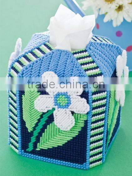DIY goods,3D Cross stitch Embroidery.beautiful.Tissue Box-007-01