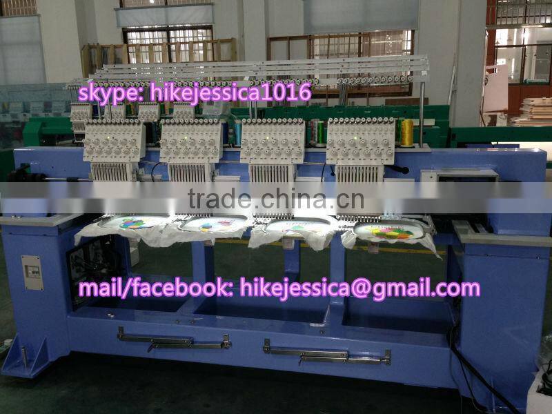 fushun 1204 4heads 12colors tubular cap t shirt computerized embroidery machine