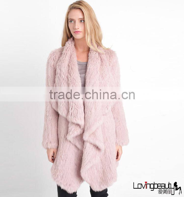 SJ018-02 100% Real Rabbit Animal Fur Shell Coats Both Side Furs