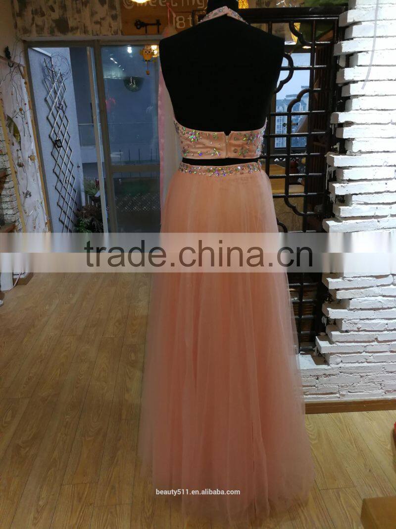 Party Prom Dress Ivanka Style Celebrity Style Halter floor-length evening dress P092