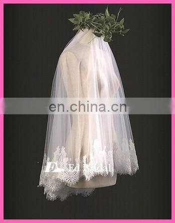 A03 Beautiful French Lace Trim One layer Veil With Comb Customized Veil Wedding Bridal