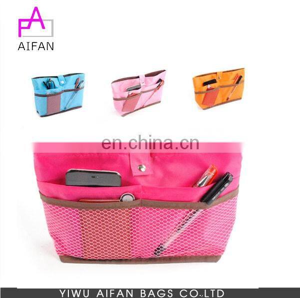 Candy color mesh organizer busket cosmetic storage bag