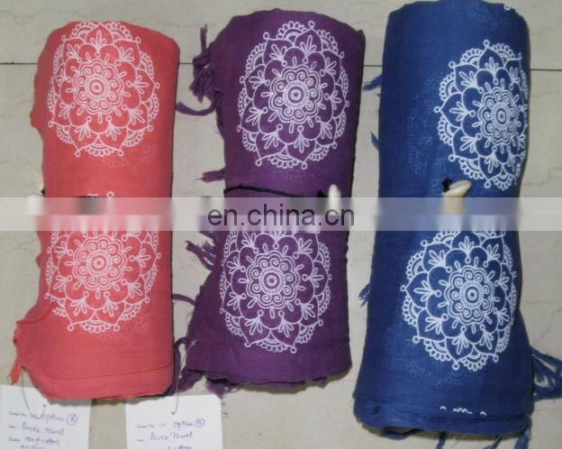 100% cotton printed pareo towel