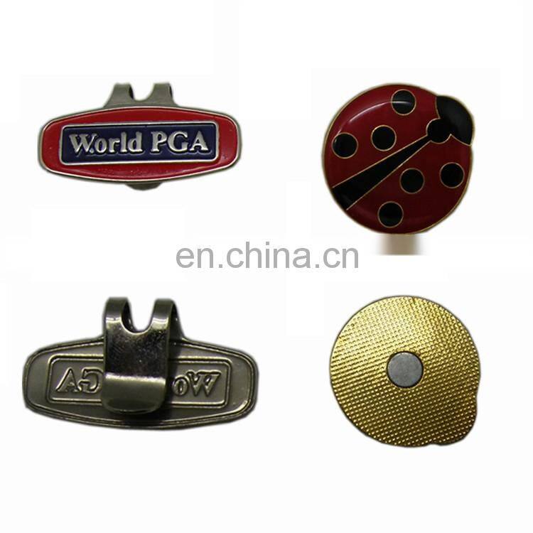 Golf hat clip with golf ball marker magnetic for maket holder
