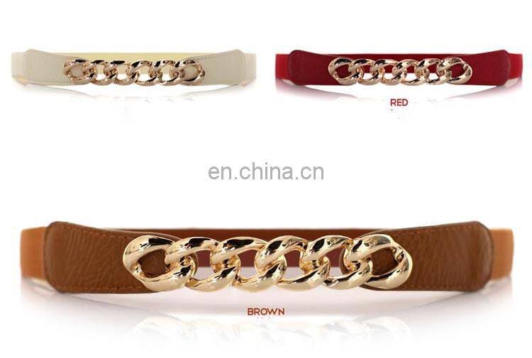 BT0639 Fashion Candy Color PU Leather Alloy Buckle Graceful Women Belt for Dress Cheap Dress Belts