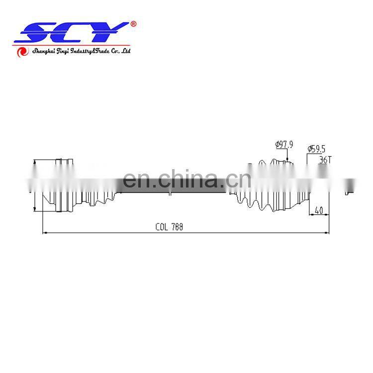 SCY Auto Parts CV Half Shaft Assembly 06-11 Suitable for Audi A3, 2.0L, A/T