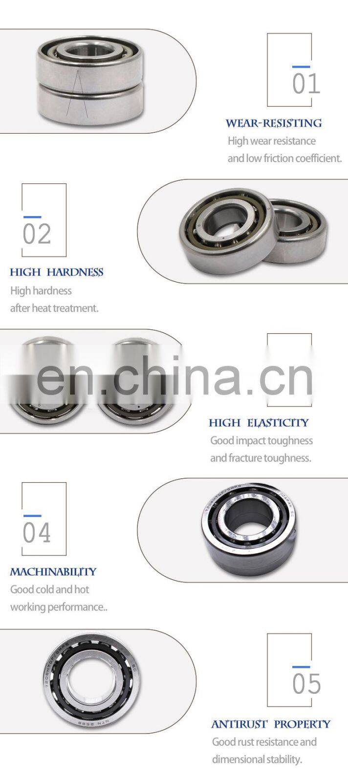 High Speed High Precision NTN Angular Contact Ball Bearing 7300 7301 7302 7303 7304 7305 7306 7307
