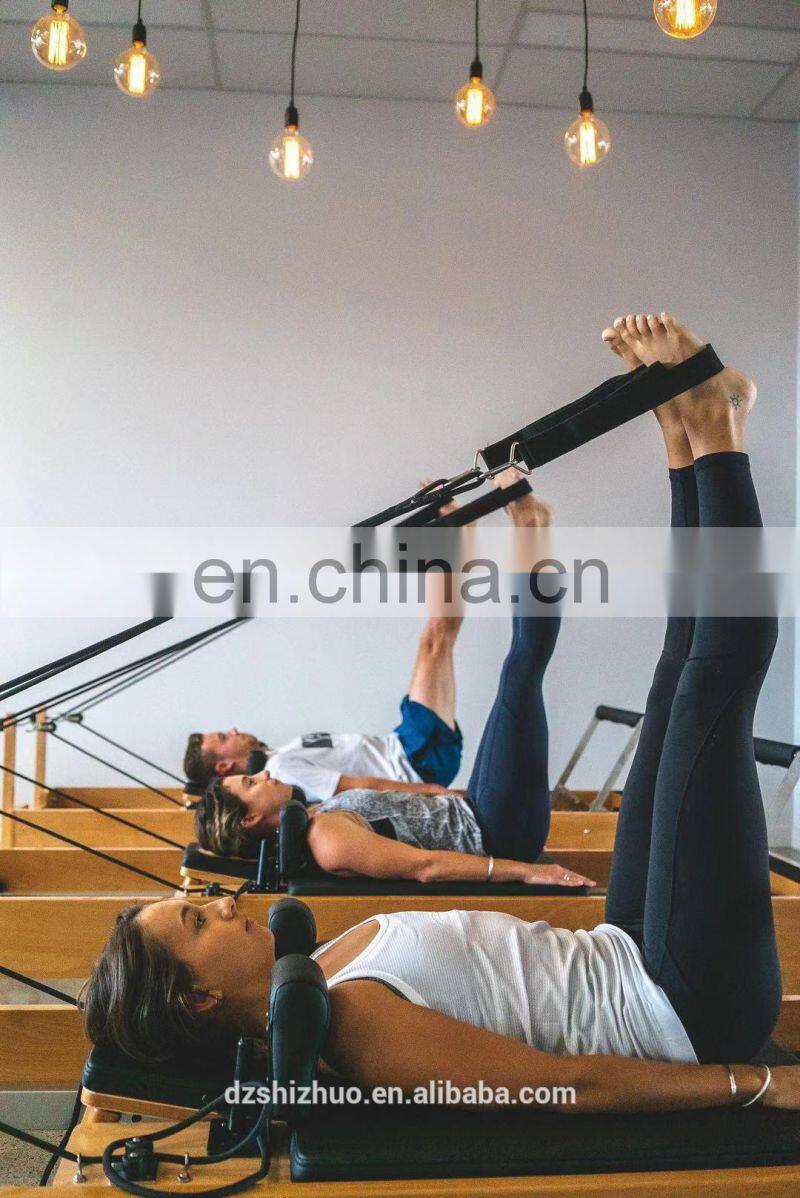 Commercial beech wooden pilates reformer machine with box for pilates studio SNP01