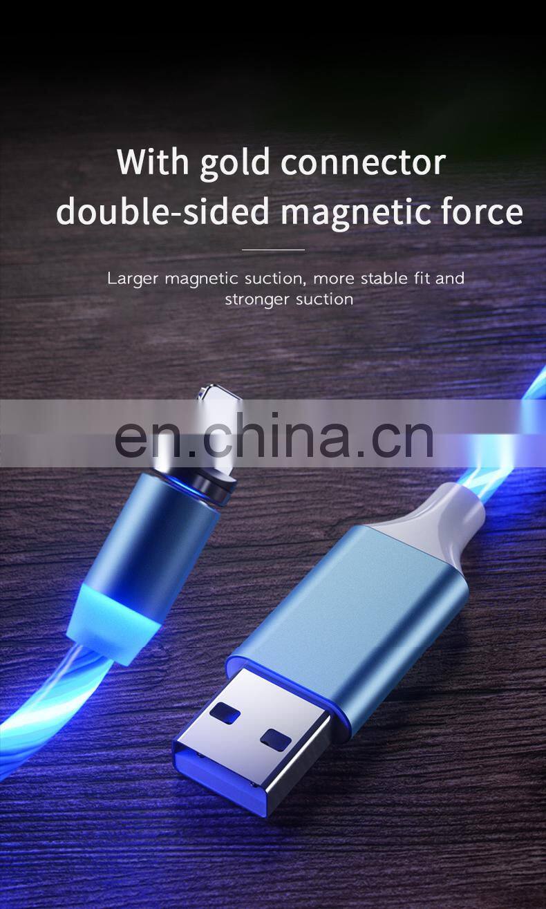 Shenzhen Data Line Newest 2020 Golden Sky Colorful Nylon 1M Micro Usb Type-C Ios Cable 3 In1 Fast Charge Cellphone Data Line