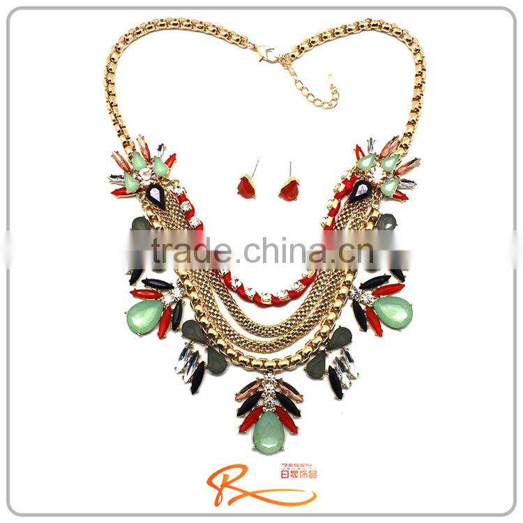 China wholesale newest flower design gold necklace
