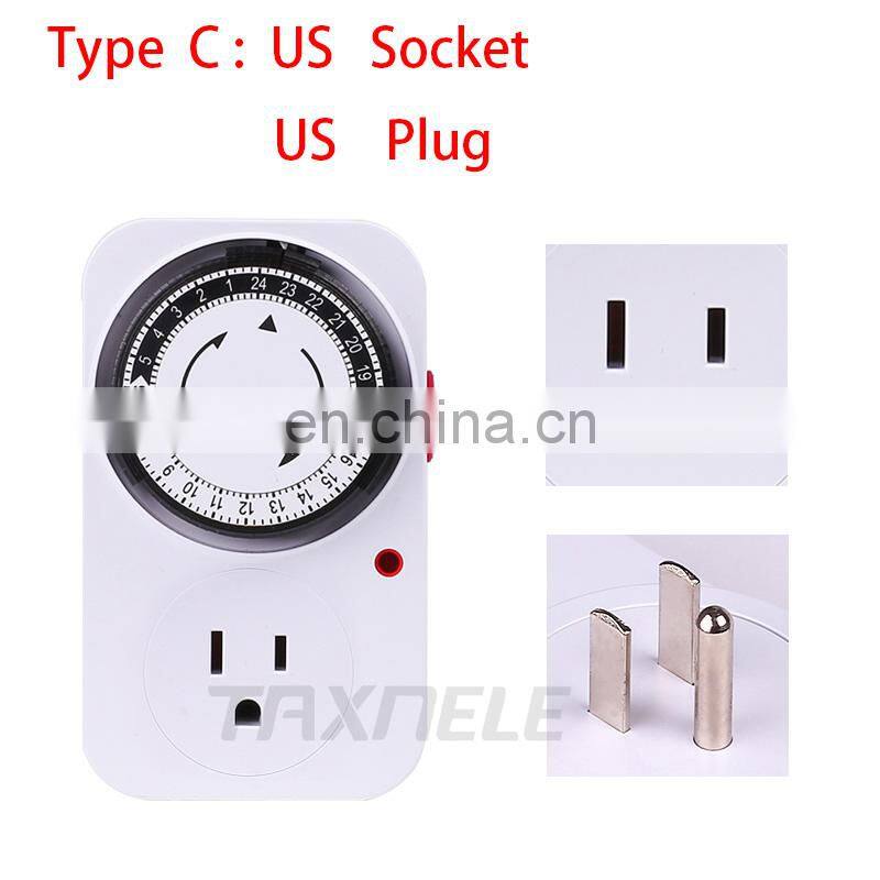 24 Hour Mechanical Timer Switch US standard Socket Mechanical Timer 110V 125V 15A US plug Electrical Program Timer Power Switch