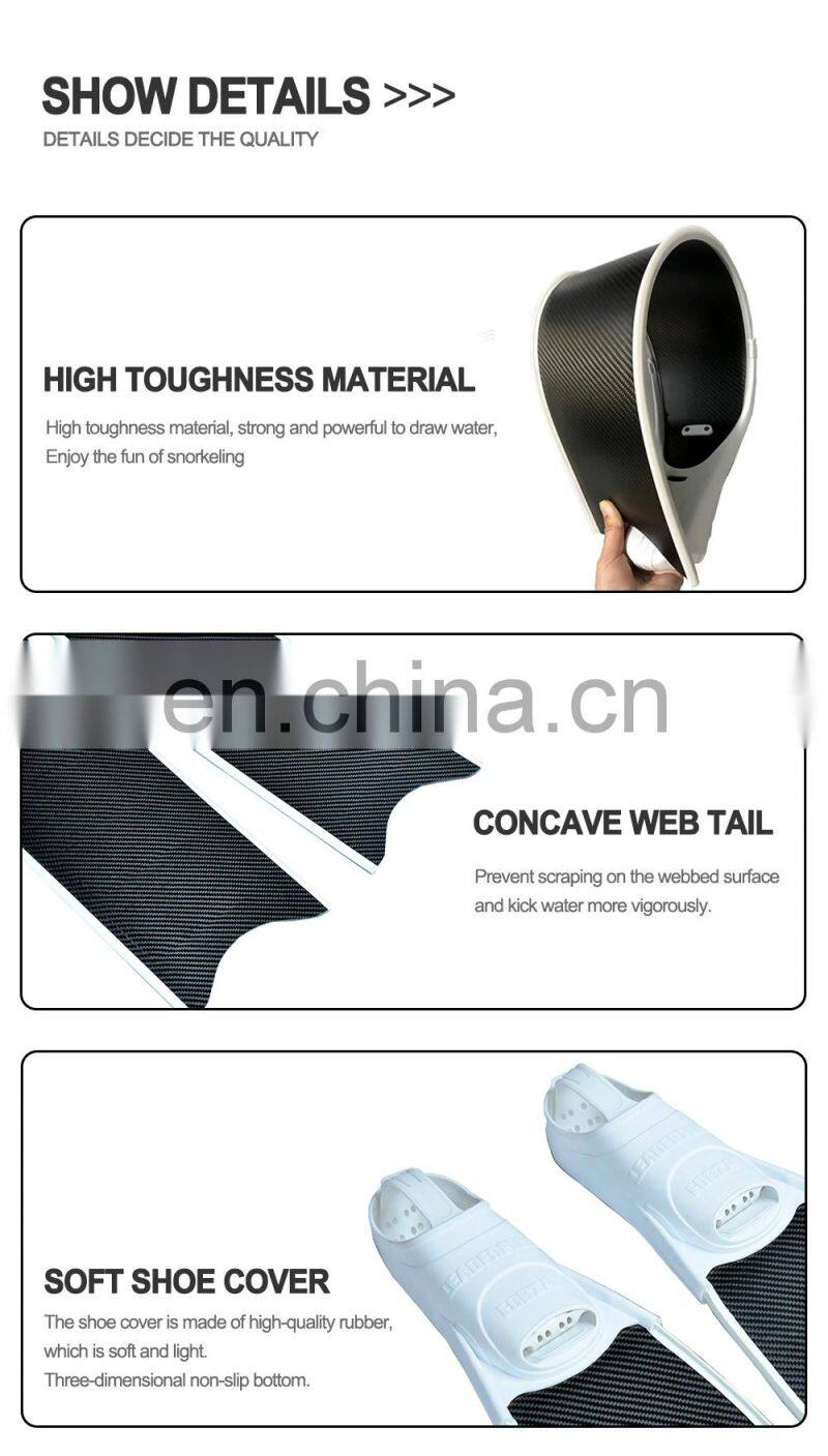 Custom Dry Carbon Fiber Freediving Fins Professional Adult Freshwater Swimming Fins Diving Carbon Blade