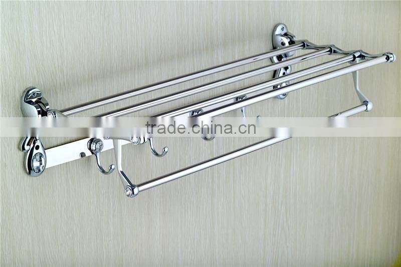 Wesda chaoan 90 degree rotation hot sale stainless bathroom accessories towel shelf.A166