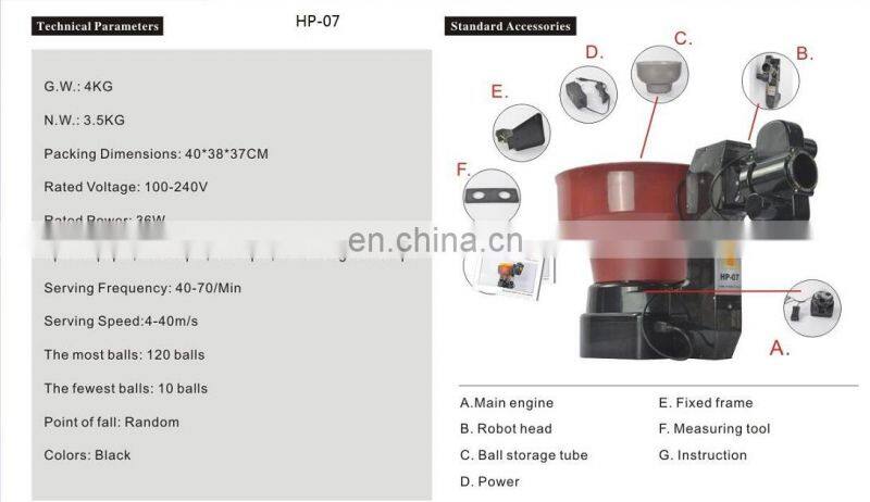 HP-07 Table Tennis Robots Ball Machine Ping Pong Automatic Ball Machine