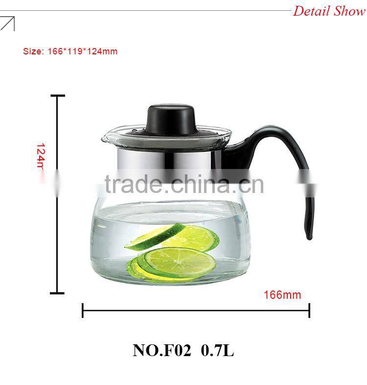 borosilicate glass water pitcher, hot water drinking pitcher 700ml