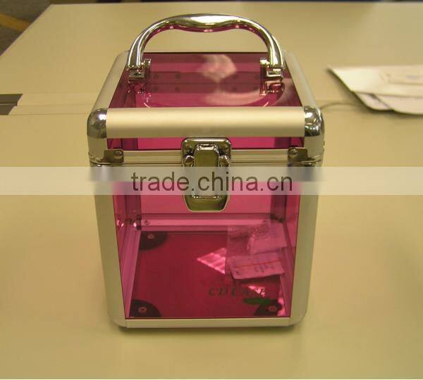 2015 new design Aluminum acryl case with drawer