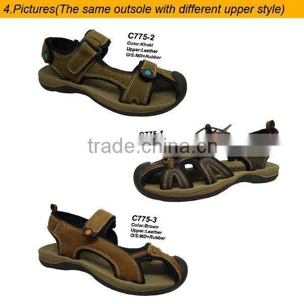 rubber outsole men sandal anti slipper durable leather sandal