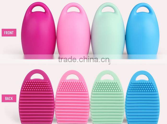 Egg Shaped Makeup Brush Cleaner Silicone Finger Scrubber Makeup Brush Cleaner