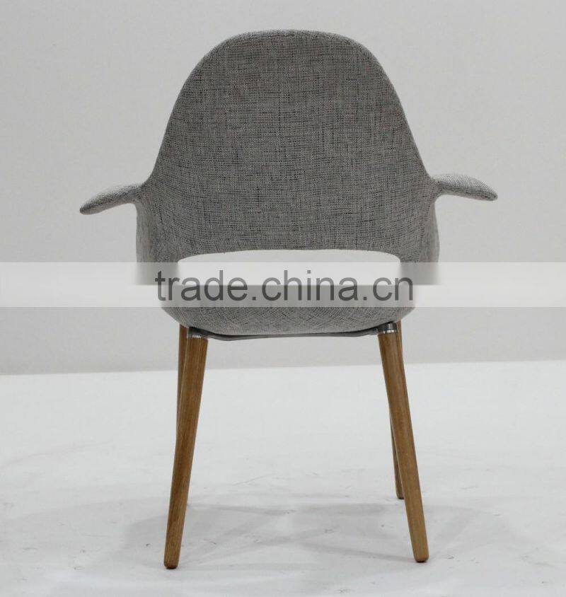 replica fiberlgass material wooden legs fabric blue color Organic Chair by Eero Saarinen