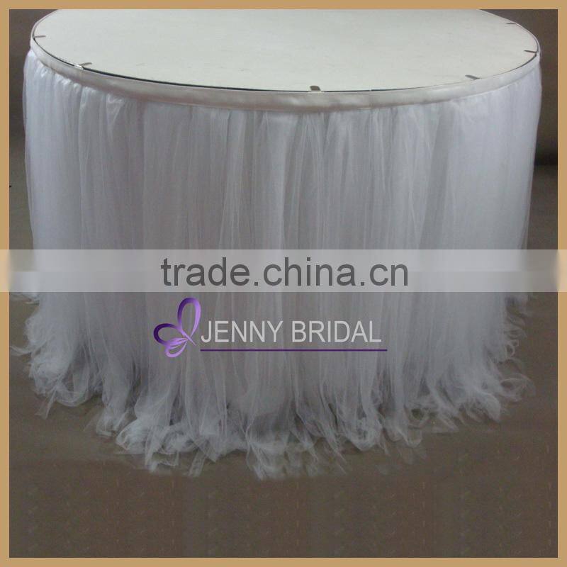 TC091(5) elegant wedding party decorations white tulle table skirt