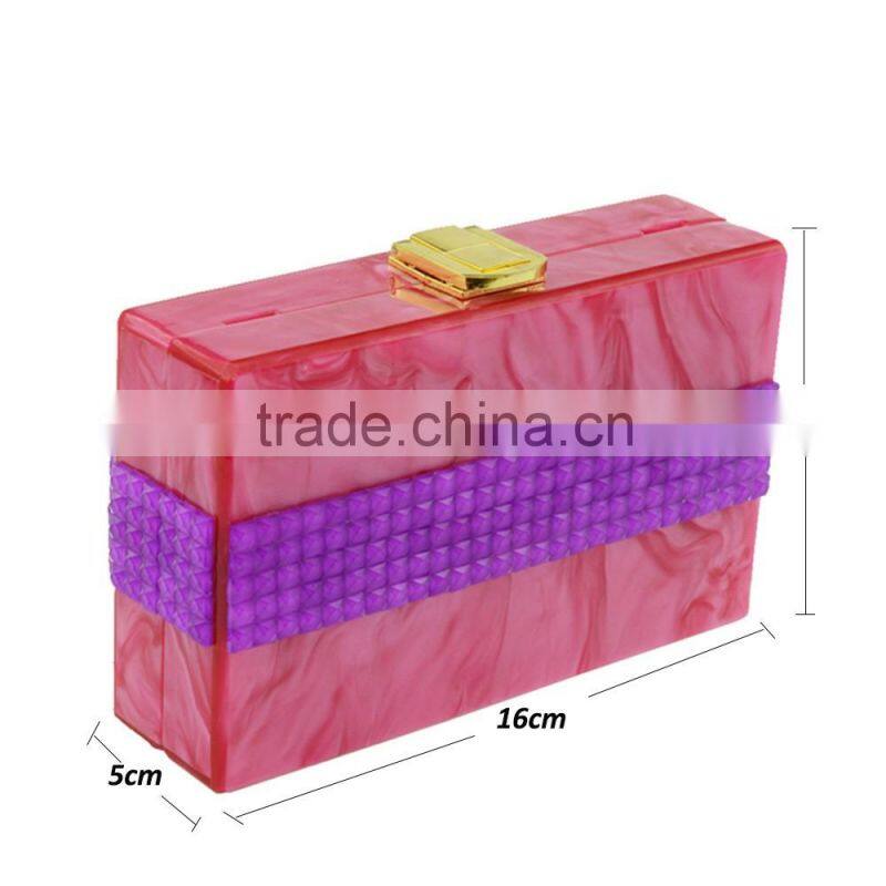 2015 acrylic display box clutch frame lady evening bag