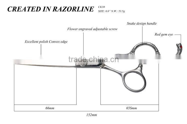 2016 newest style and hot selling RAZORLINE hairdressing scissors