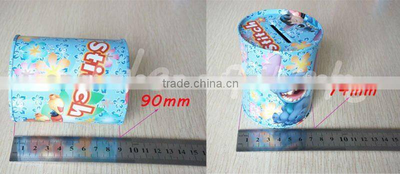 cartoon printing metal storage tin coin bank/piggy bank