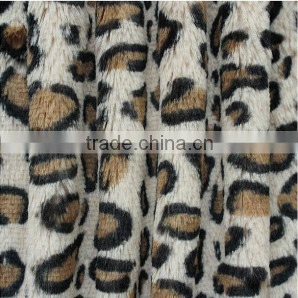 faux leopard fur plush fabric