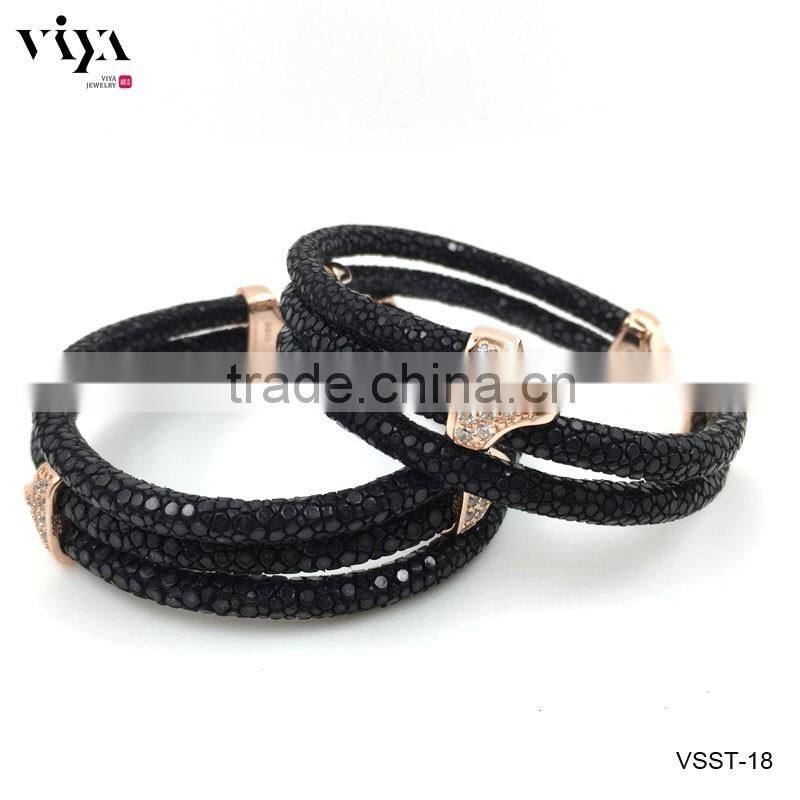 turquoise snake skin bracelet bangle rose gold clasp jewelry Python leather jewelry