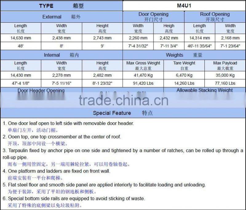 48ft High Cube Waterproof Waste Containers