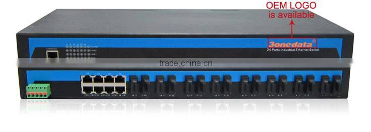 24 ports Industrial Ethernet Switch with 16 ports Optical Fiber