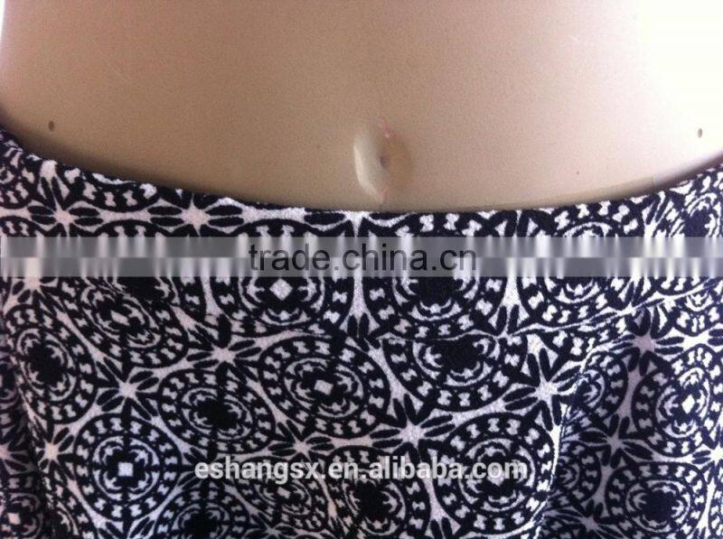 Ladies ruffle printed latest design high waist skirt