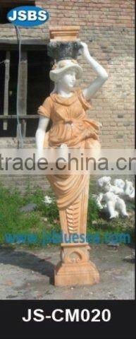 Cheap Handmade White Marble Interior Decoration Pillar For Sale