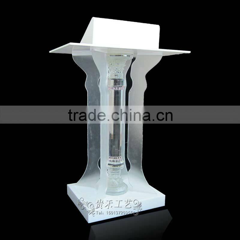 high-end clear acrylic glass pulpit for church