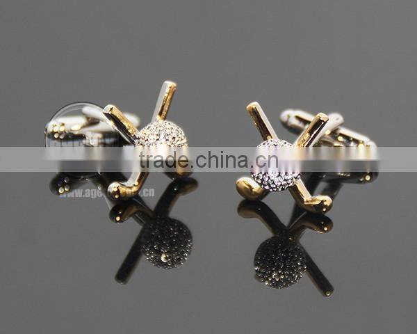New Arrival Fashion Cufflinks Novelty Golf Design Best Gift For Men Cufflinks Wholesale Retail Gold Silver Metal Golf Cuff Links