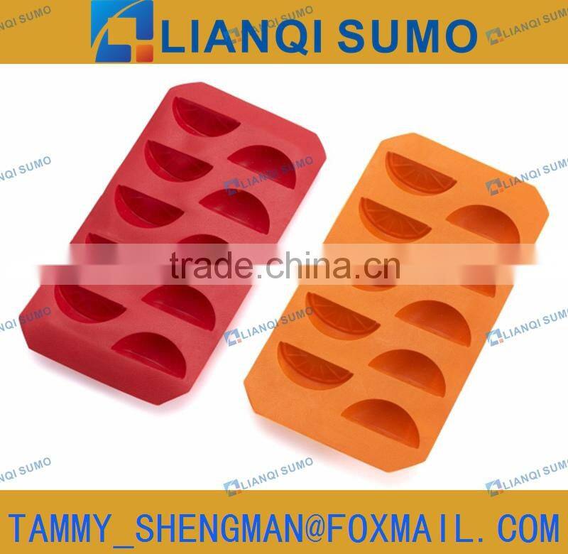 FDA Food Grade TPE Ice Cubes Tray , ice cubes mould , Ice Tray orange-shaped