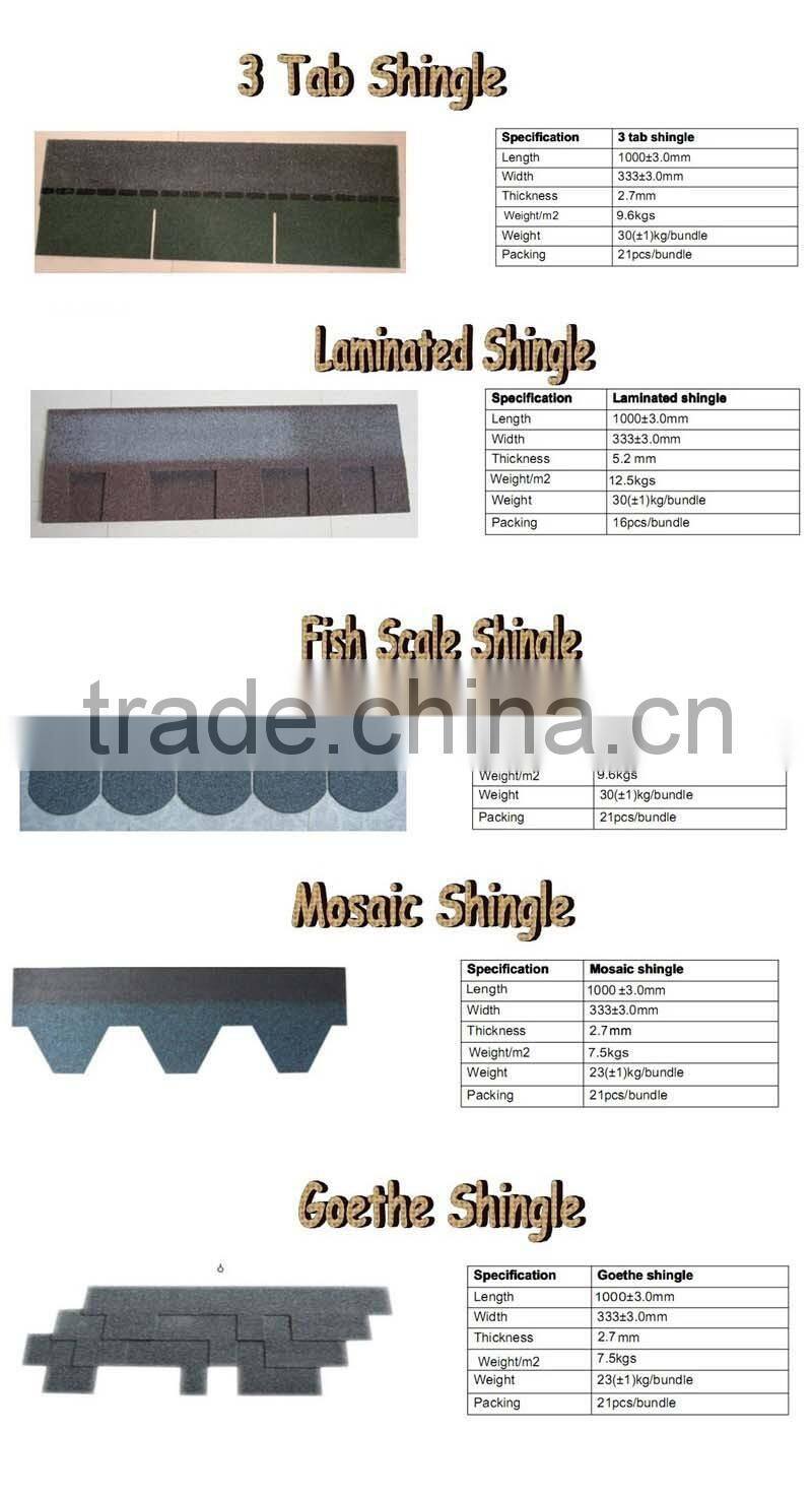red cheap asphalt shingles /fiberglass asphalt roofing shingles