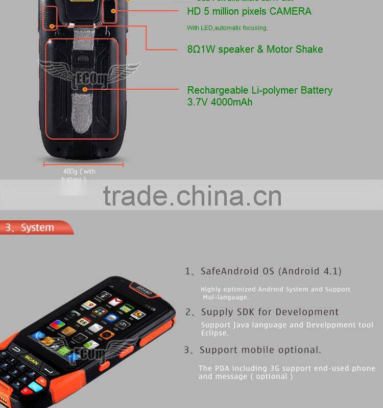 Support WI-FI Waterproof Mini Barcode Scanner For Android Tablet Pc