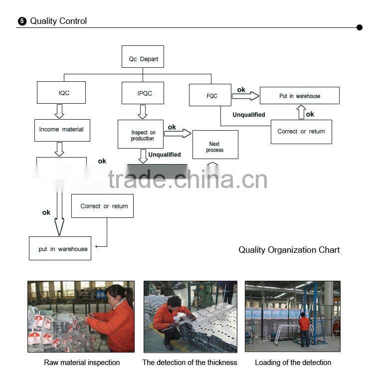 EN131-approved red color steel ladder with handrail