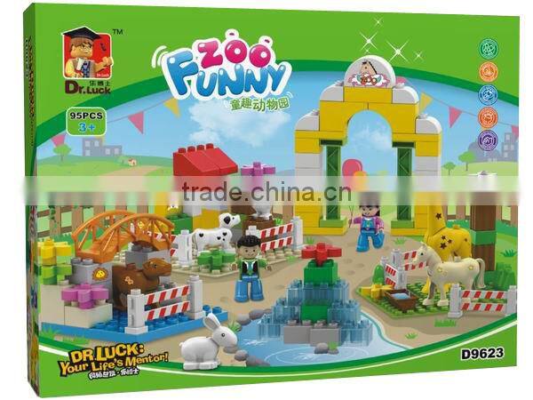 beautiful zoo animal plastic block girls building toys