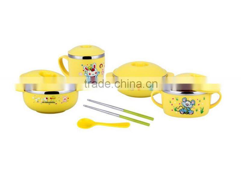 chinese wholesale 5 piece stainless steel mixing bowl set with lids for children