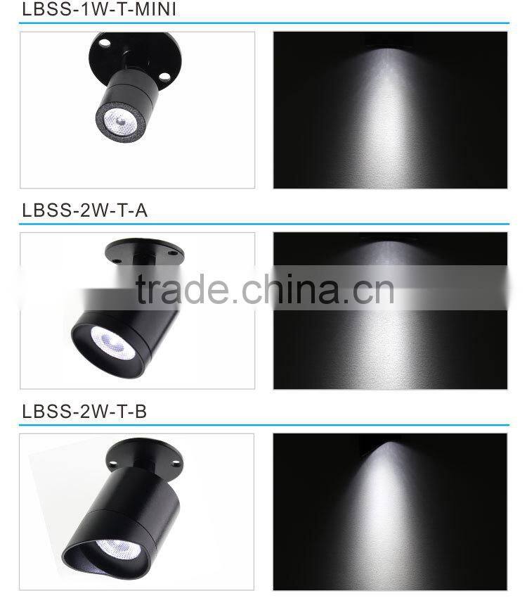 High quality DC12V aluminium body 2W round type recessed led under cabinet light nice quality