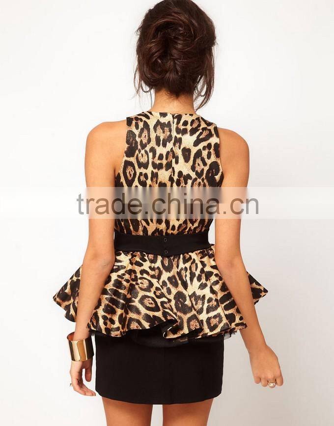Party Wear High Quality Puffy Leopard Printed Prom Dresses Design